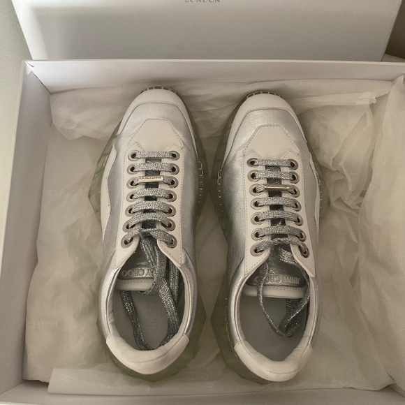 Jimmy Choo diamond silver/white sneakers size 36 - Picture 5 of 7